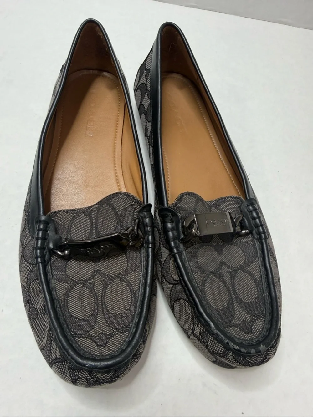Coach Women's Black Signature Monogram Jacquard Loafers - Picture 2 of 10